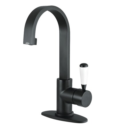Fauceture LS8210DPL Paris Single-Handle Bathroom Faucet W/Deck Plate & Drain, Blk LS8210DPL